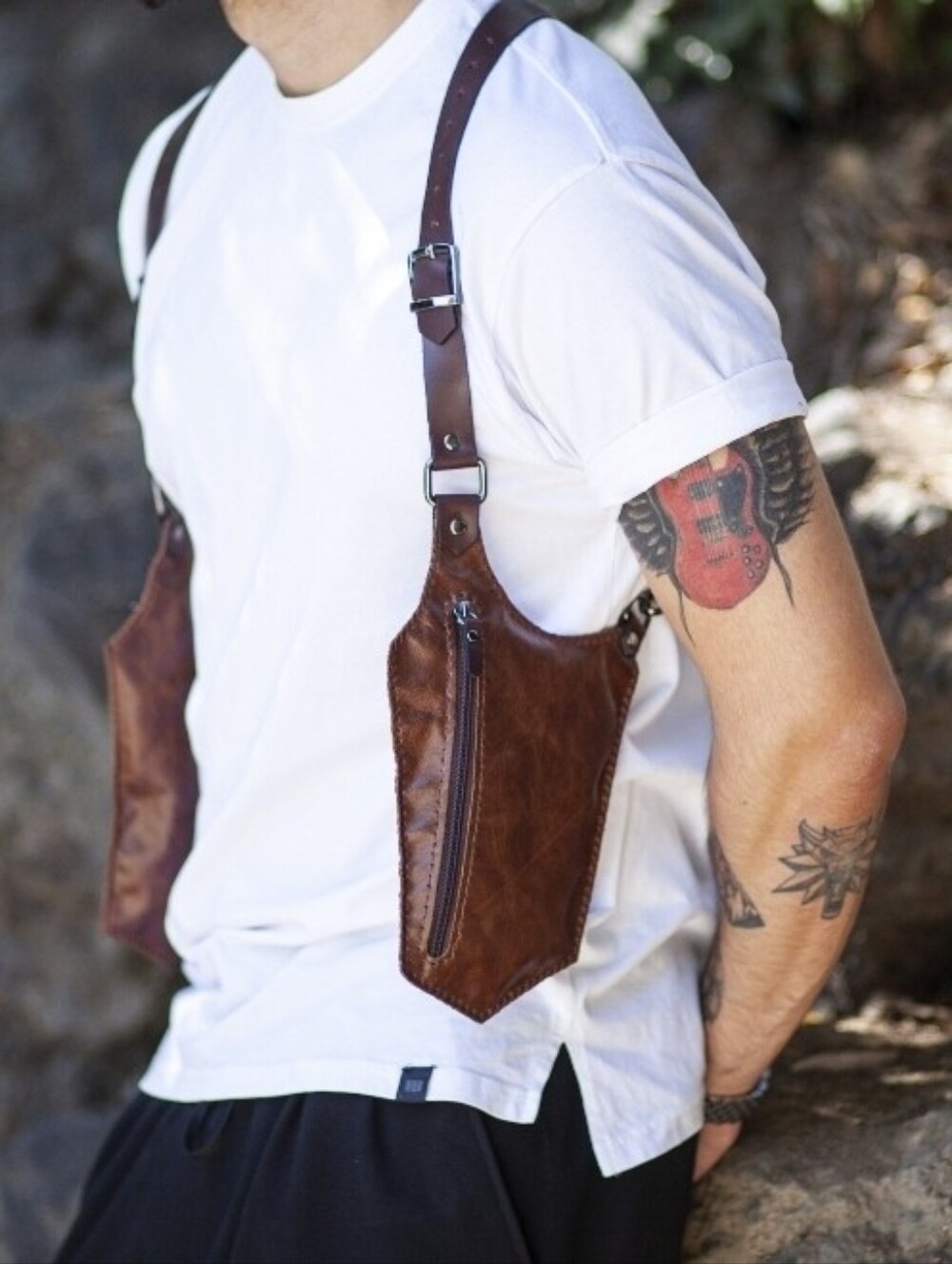 Premium Brown Leather Under-arm Holster Bag